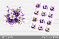 Floral Sticker Printable. Flowers Sticker Design Product Image 1