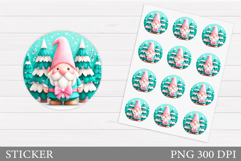 Christmas Gnome Sticker. Christmas Sticker Printable Product Image 1