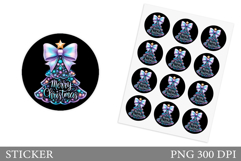 Christmas Sticker Printable. Christmas Tree Sticker Design Product Image 1