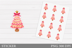 Christmas Tree Sticker Design. Christmas Sticker Printable Product Image 1