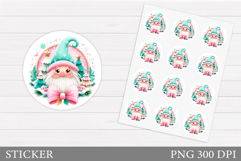 Christmas Gnome Sticker. Christmas Sticker Printable Product Image 1