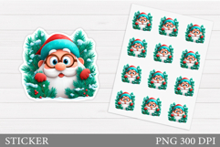 Santa Claus Sticker Design. Christmas Sticker Printable Product Image 1