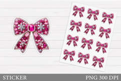 Christmas Bow Sticker Design. Christmas Sticker Printable Product Image 1