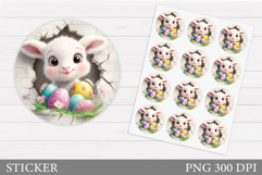 Easter Lamb Sticker Design. Easter Sticker Printable Product Image 1