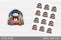 Cute Snowman Sticker Design. Christmas Sticker Printable Product Image 1