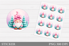 Christmas Gnome Sticker. Christmas Sticker Printable Product Image 1