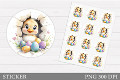 Easter Duck Sticker Design. Cute Duck Sticker Printable Product Image 1