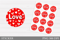 Love Sticker Design. Valentines Sticker Printable Product Image 1