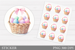 Easter Sticker Design. Easter Eggs Sticker Printable Product Image 1
