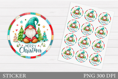 Christmas Gnome Sticker. Christmas Sticker Printable Product Image 1