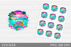 Turtle Sticker Design. Sea Turtle Sticker Printable Product Image 1