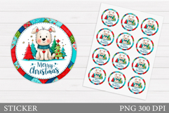 Christmas Dog Sticker Design. Christmas Sticker Printable Product Image 1