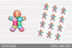 Gingerbread Sticker Design. Christmas Sticker Template Product Image 1