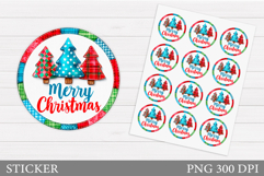 Merry Christmas Sticker Printable. Christmas Sticker Design Product Image 1