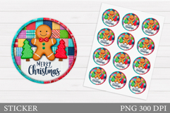 Gingerbread Sticker Design. Christmas Sticker Template Product Image 1