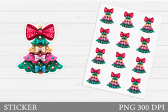 Christmas Sticker Printable. Christmas Tree Sticker Design Product Image 1