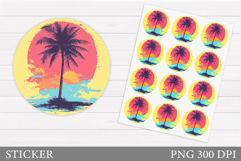 Palm Tree Sticker Design. Sea Sticker Template Product Image 1