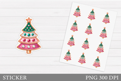 Christmas Tree Sticker Design. Christmas Sticker Printable Product Image 1