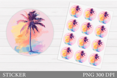 Palm Tree Sticker Design. Sea Sticker Printable Product Image 1