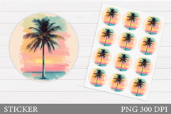 Palm Tree Sticker Design. Sea Sticker Printable Product Image 1