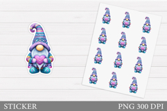 Valentines Gnome Sticker. Valentines Sticker Printable Product Image 1