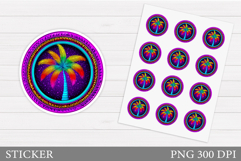 Palm Tree Sticker Design. Sea Sticker Printable Product Image 1