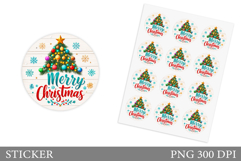 Christmas Tree Sticker Design. Christmas Sticker Printable Product Image 1