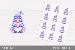 Valentines Gnome Sticker. Valentines Sticker Printable Product Image 1