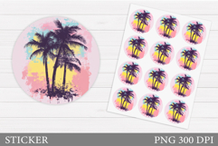 Palm Tree Sticker Design. Sea Sticker Template Product Image 1