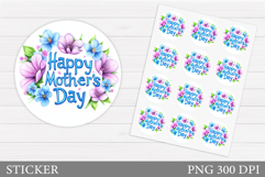 Mother's Day Sticker Design. Flowers Sticker Printable Product Image 1