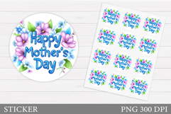 Mother's Day Sticker. Flowers Sticker Printable Product Image 1