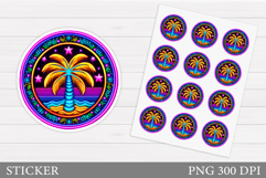Palm Tree Sticker Design. Sea Sticker Printable Product Image 1