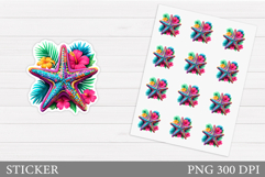 Starfish Sticker Design. Sea Sticker Printable Product Image 1