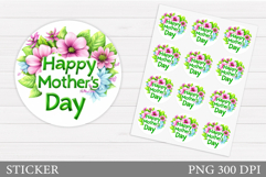 Mother's Day Sticker Design. Flowers Sticker Printable Product Image 1
