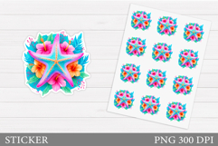 Starfish Sticker Design. Sea Sticker Printable Product Image 1