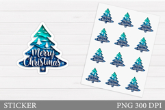 Christmas Tree Sticker Design. Christmas Sticker Printable Product Image 1