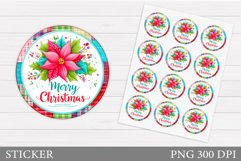 Merry Christmas Sticker Design. Christmas Sticker Printable Product Image 1