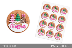 Christmas Tree Sticker Design. Christmas Sticker Printable Product Image 1