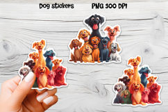 Funny dog stickers printable PNG | Cute animal sticker PNG Product Image 1