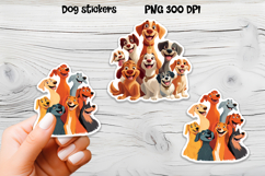 Funny dog stickers printable PNG | Cute animal sticker PNG Product Image 1