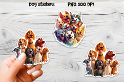 Funny dog stickers printable PNG | Cute animal sticker PNG Product Image 1