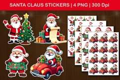 santa claus stickers, christmas santa png Product Image 1