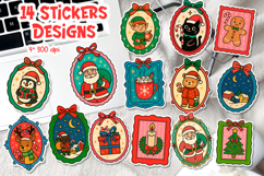 Christmas Vintage Frame Stickers | Holiday Clipart Product Image 1