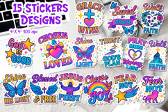 Christian Stickers PNG | Bright Faith Quotes Printable Product Image 1