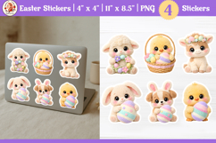 Easter Cute Farm Animals Stickers Product Image 1