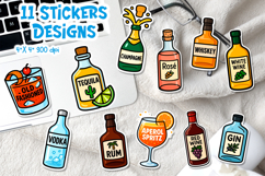 Alcohol Bottle Stickers PNG | Funny Bar Clipart Product Image 1