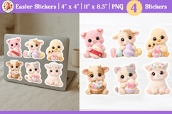 Easter Cute Farm Animals Stickers Product Image 1