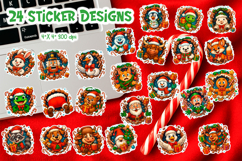 3D Funny Christmas Breakthrough Sticker Bundle Printable Product Image 1