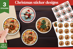 Christmas stickers png. Crochet Christmas Animal Stickers Product Image 1