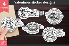 Valentine stickers, Vintage Valentine Mail Stickers Product Image 1